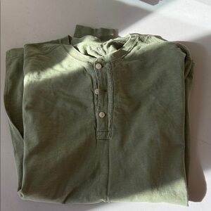 J. Crew Olive Long Sleeve Henley Shirt